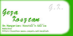 geza kosztan business card